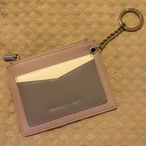 Charles & Keith Purple and White Card Holder Keychain